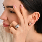 Срібний комплект з напайками з золота