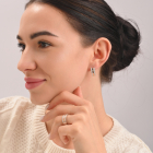 Серебряные серьги с  накладками из золота