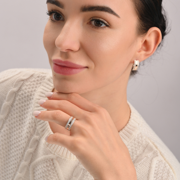 Серебряный гарнитур с золотыми вставками