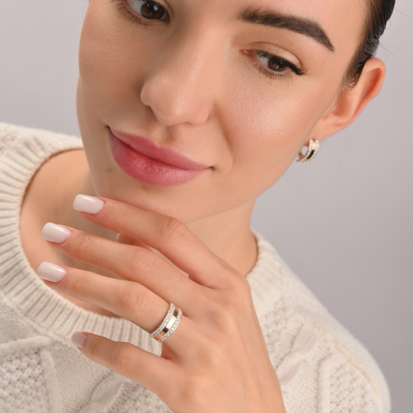 Серебряный гарнитур с золотыми вставками