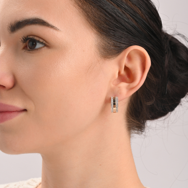 Серебряные серьги с  накладками из золота