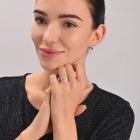 Серебряный комплект с золотыми вставками