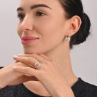 Серебряные серьги с напайками из золота