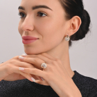 Серебряный комплект с золотыми вставками