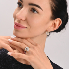 Серебряные серьги с напайками из золота