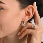 Серебряные серьги с напайками из золота