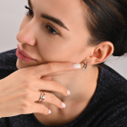 Серебряный комплект с золотыми напайками