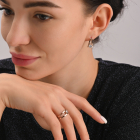 Срібна каблучка з пластинами із золота