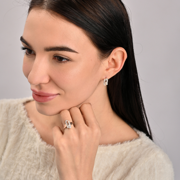 Серебряные серьги с золотыми накладками