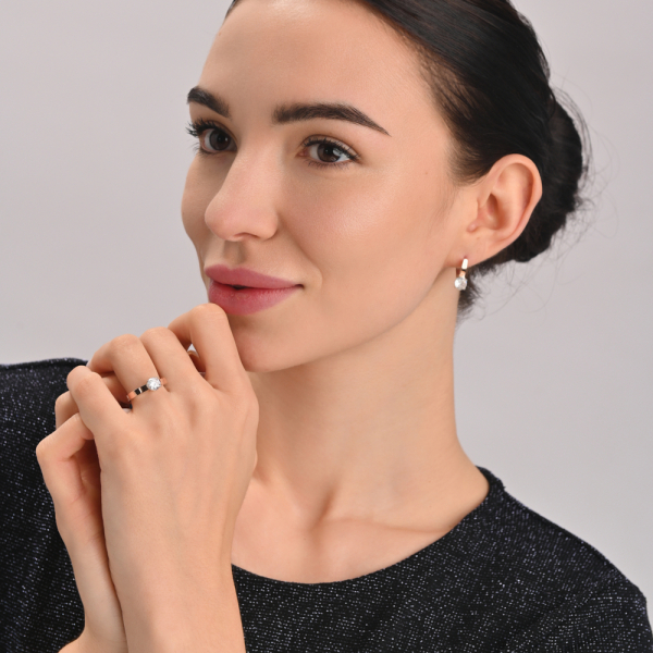 Срібний набір з напайками з золота