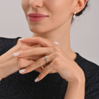 Серебряное кольцо с золотыми вставками