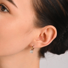 Серебряные серьги  с пластинами из золота