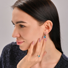 Срібні сережки з напайками із золота