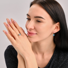 Срібна каблучка з золотими вставками