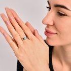 Срібна каблучка з золотими вставками