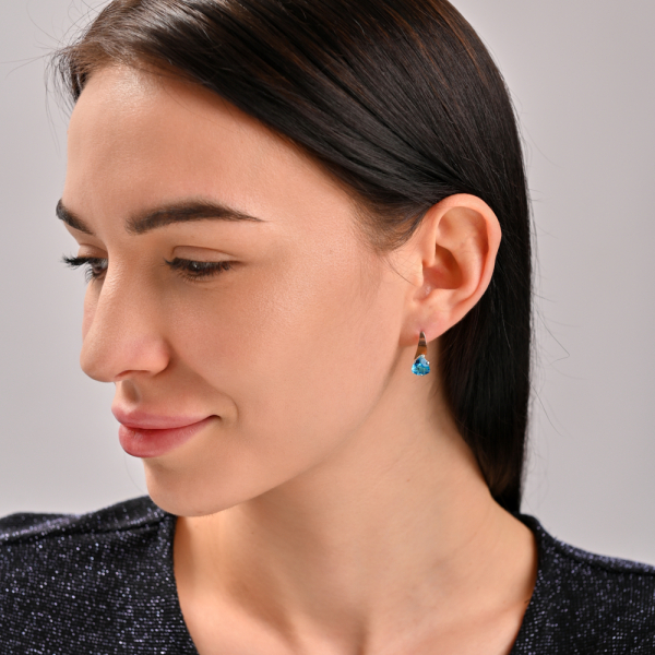 Срібні сережки з напайками із золота