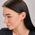 Срібні сережки з напайками із золота