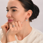 Серебряное кольцо с золотыми вставками