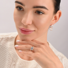 Серебряное кольцо с золотыми вставками