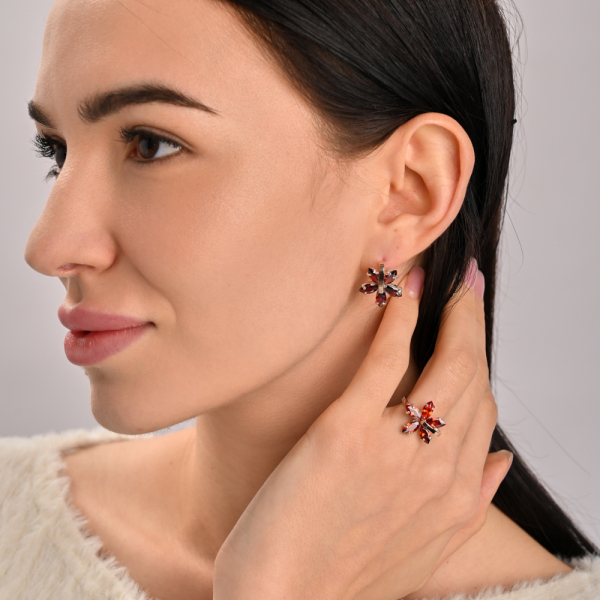 Срібна каблучка з золотими пластинами