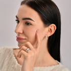 Срібна каблучка з золотими пластинами