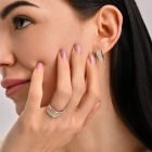 Срібна каблучка з золотими пластинами