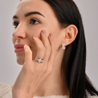 Срібна каблучка з золотими пластинами