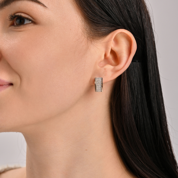 Серебряные серьги со вставками из золота