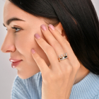 Срібна каблучка з напайками із золота