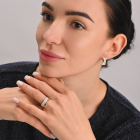 Серебряные серьги с  накладками из золота