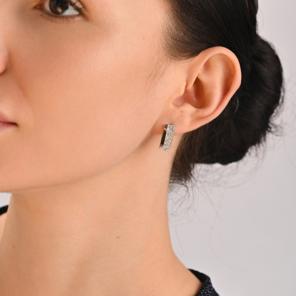 Серебряные серьги с  накладками из золота