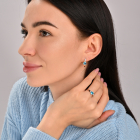 Серебряные серьги со вставками из золота