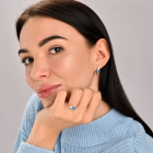 Серебряный комплект с золотыми пластинами