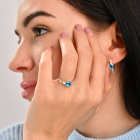 Серебряный комплект с золотыми пластинами