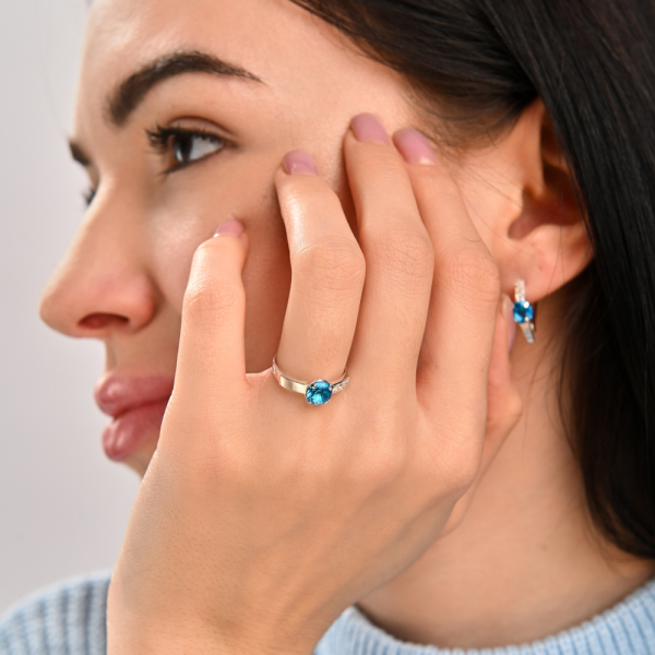 Серебряный комплект с золотыми пластинами