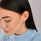 Серебряные серьги со вставками из золота