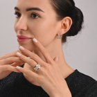 Серебряный набор с золотыми пластинами