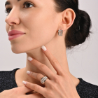 Серебряные серьги с  накладками из золота