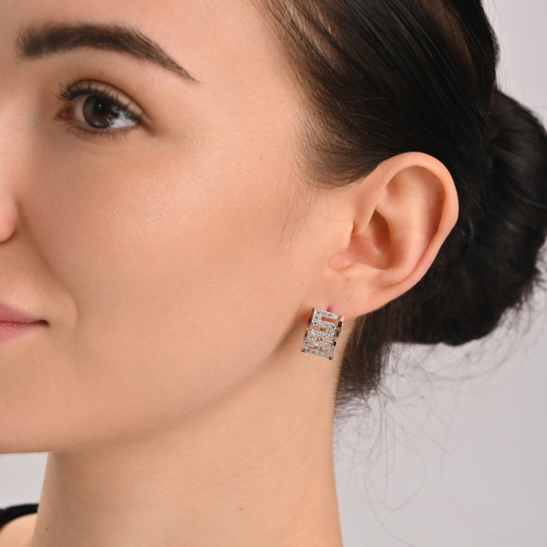 Серебряные серьги с  накладками из золота