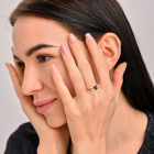 Срібний набір з золотими вставками