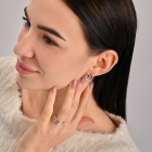 Серебряные серьги с золотыми вставками