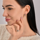 Серебряное кольцо с напайками из золота