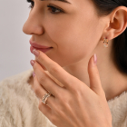 Серебряные серьги с золотыми вставками