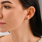 Серебряные серьги с золотыми вставками