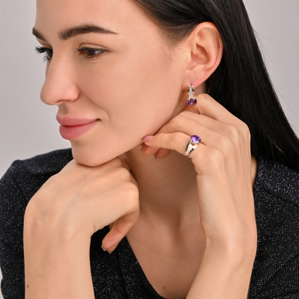 Срібні сережки з золотими вставками