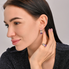 Срібні сережки з золотими вставками