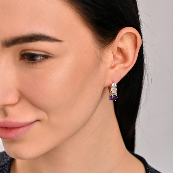 Срібні сережки з золотими вставками