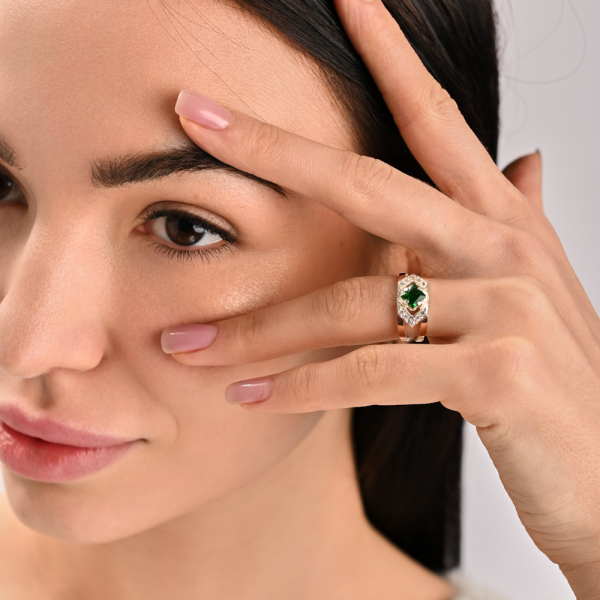 Срібна каблучка з золотими напайками