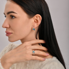 Срібні сережки з золотими пластинами