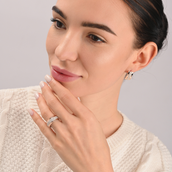 Серебряное кольцо с золотыми напайками